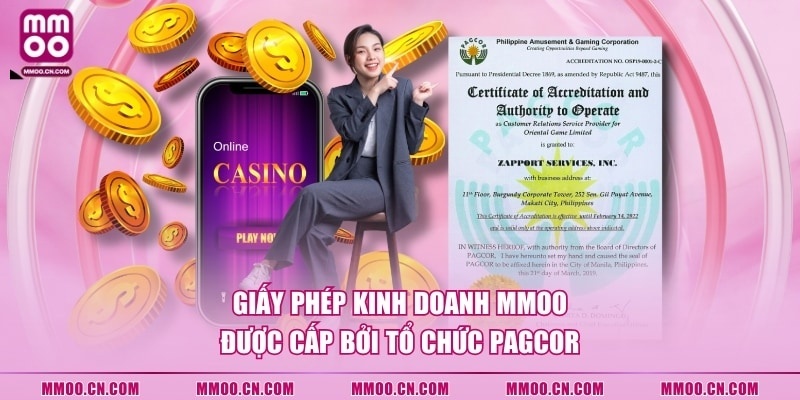 Giấy phép kinh doanh MMOO được cấp bởi tổ chức PAGCOR